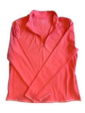 Soybu Pink/Coral Quarter Zip Performance Top L - Thumbholes & Zip Pocket